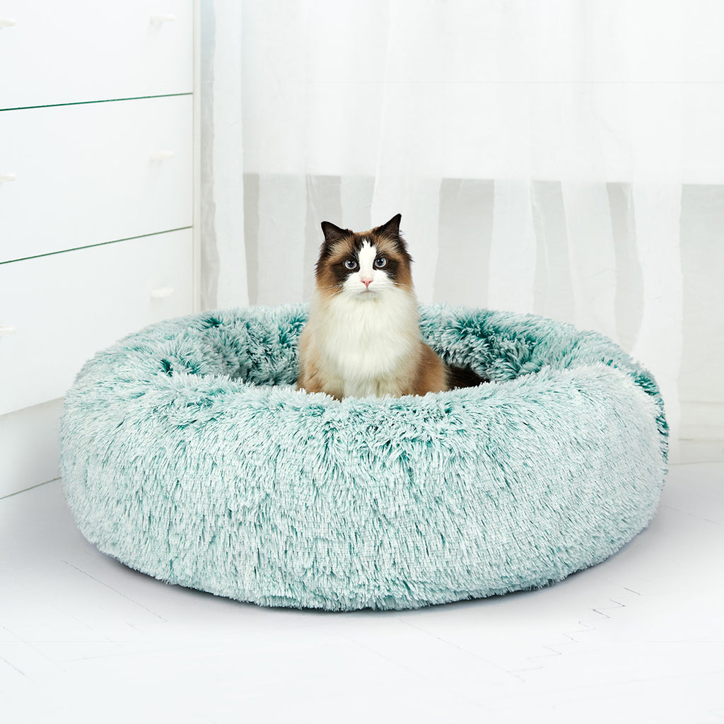 PaWz Pet Bed Cat Dog Donut Nest Calming XL Teal X-Large-1954802520891199495