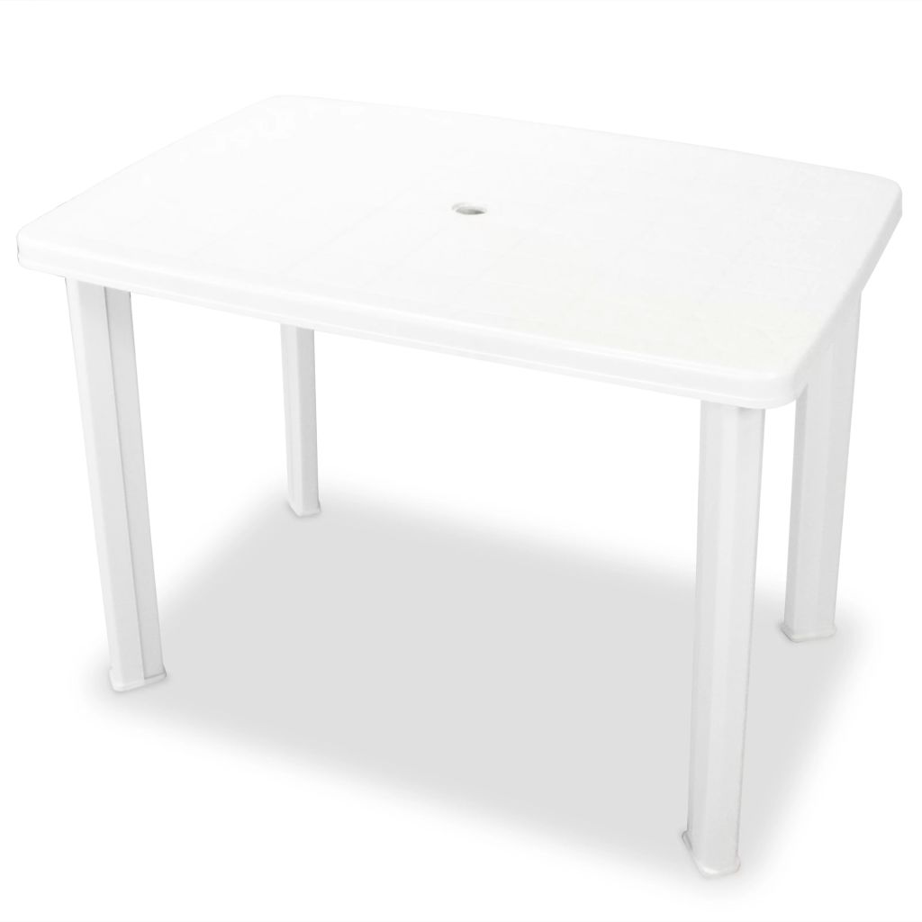 Garden Table 101x68x72 cm Plastic White