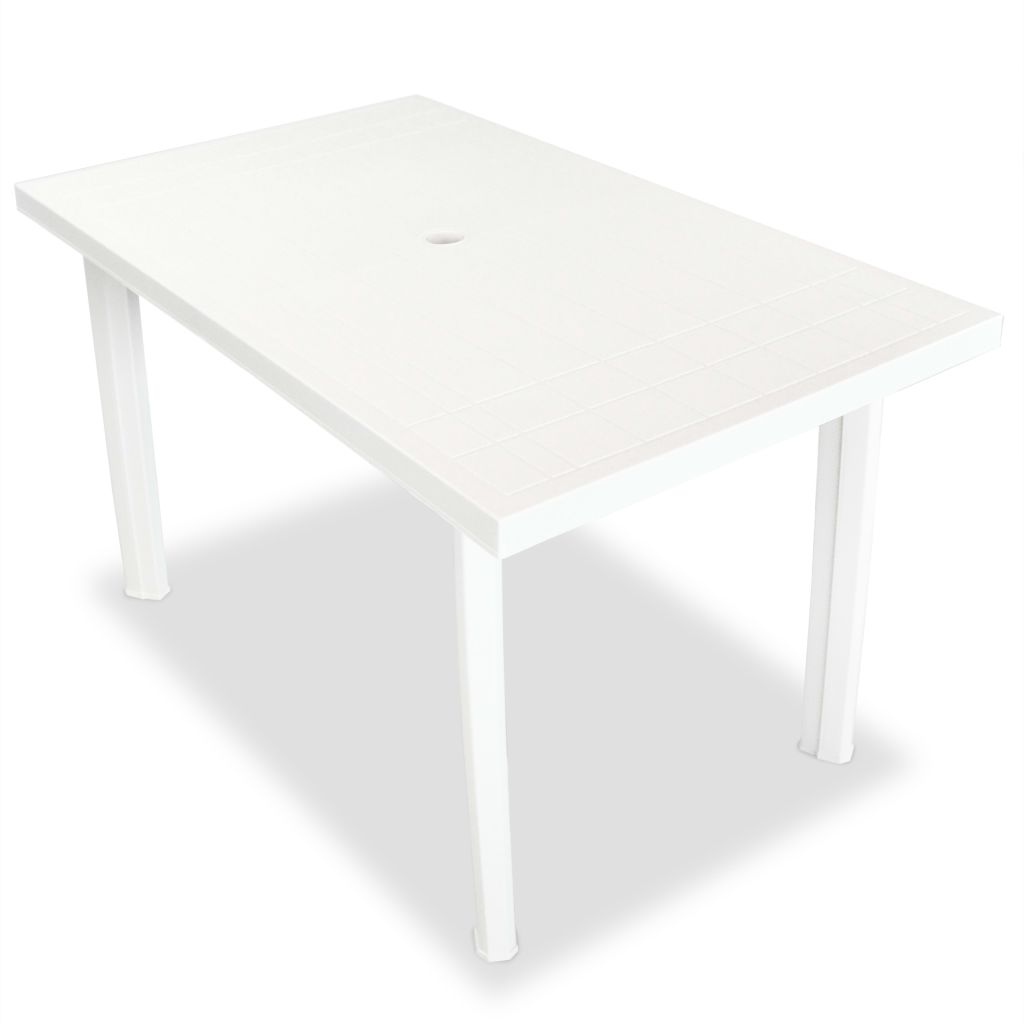 Garden Table 126x76x72 cm Plastic White