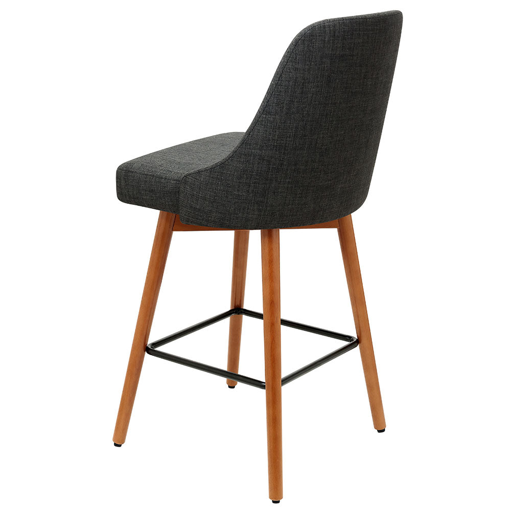 Artiss 2x Bar Stools Swivel Seat Wooden Charcoal