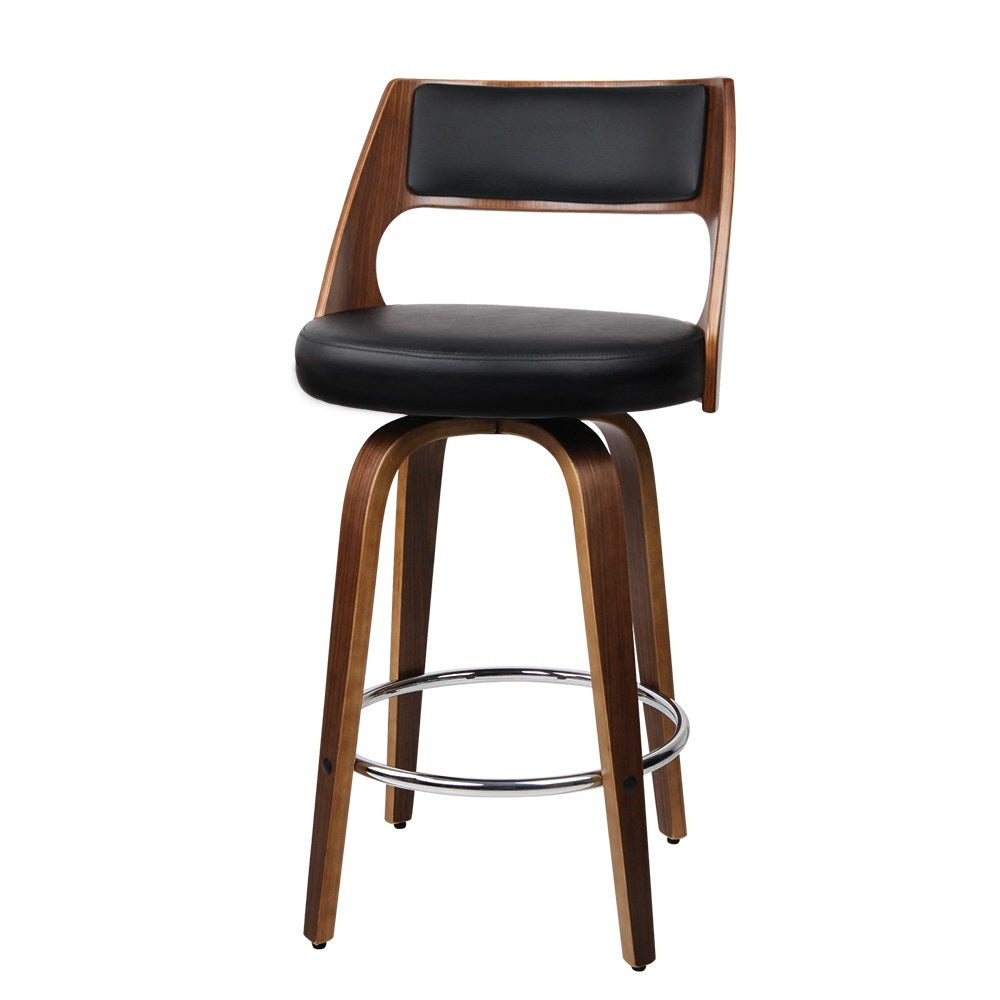 Artiss 2x Bar Stools Swivel Leather Chair 76cm