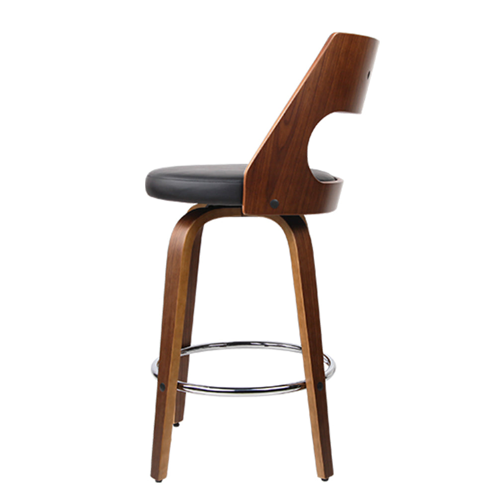 Artiss 2x Bar Stools Swivel Leather Chair 76cm