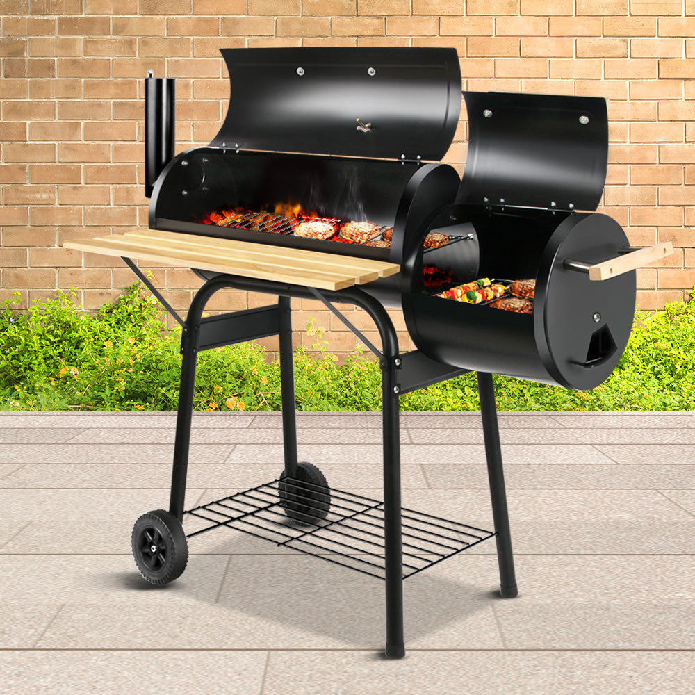 Grillz BBQ Grill 2-In-1 Offset Charcoal Smoker