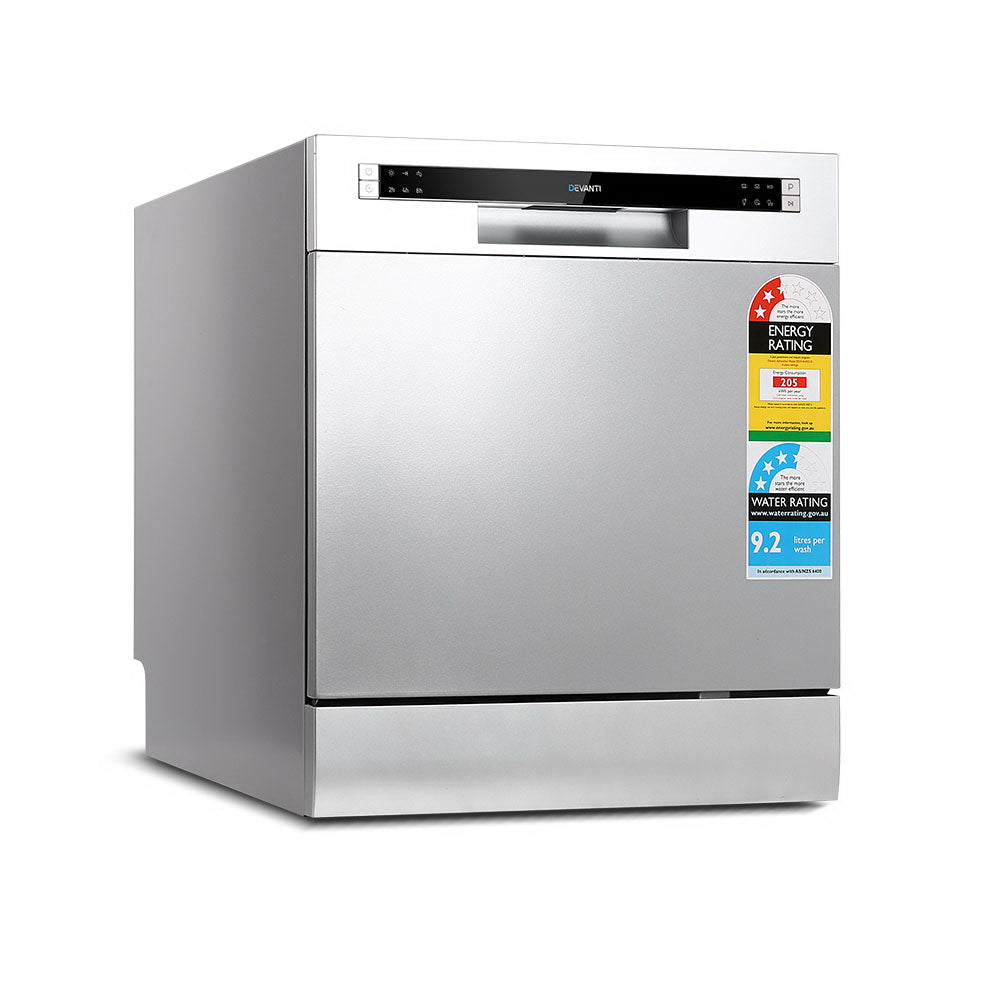 Devanti 8 Place Settings Benchtop Dishwasher Sliver