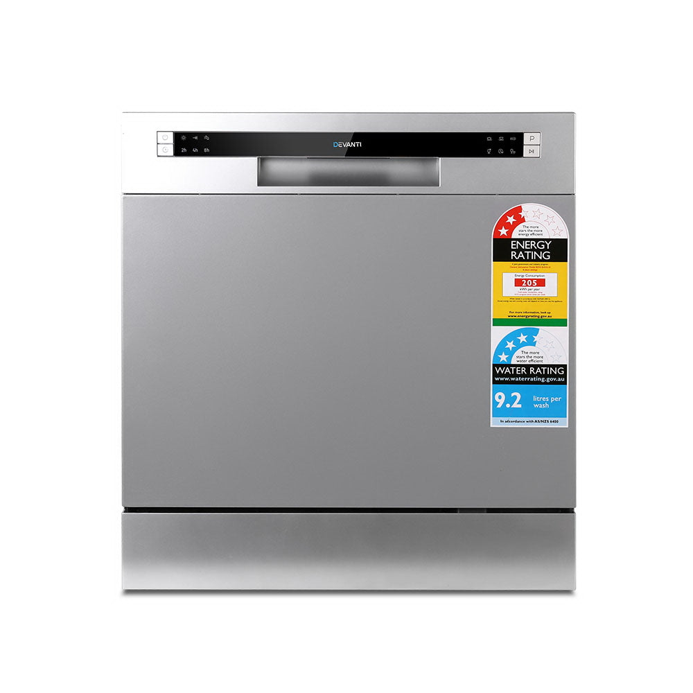 Devanti 8 Place Settings Benchtop Dishwasher Sliver