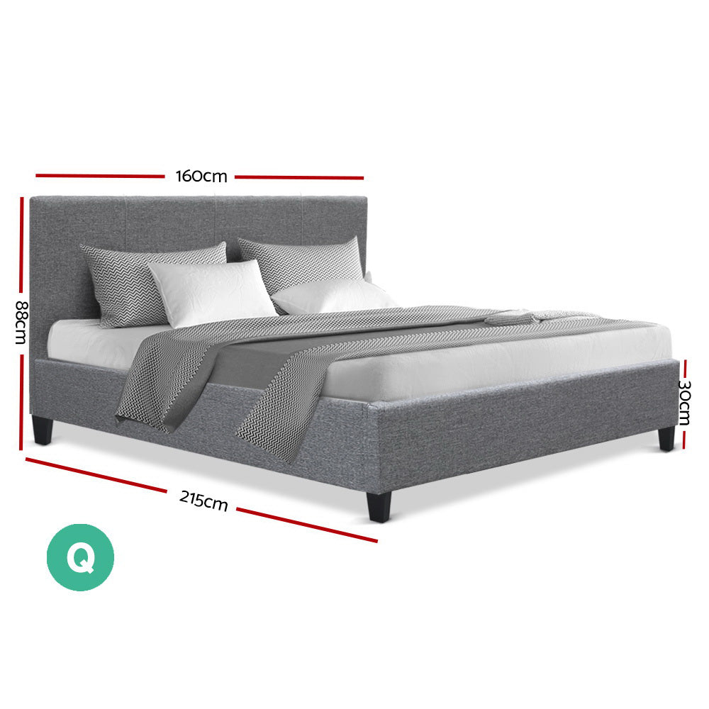 Artiss Bed Frame Queen Size Grey NEO