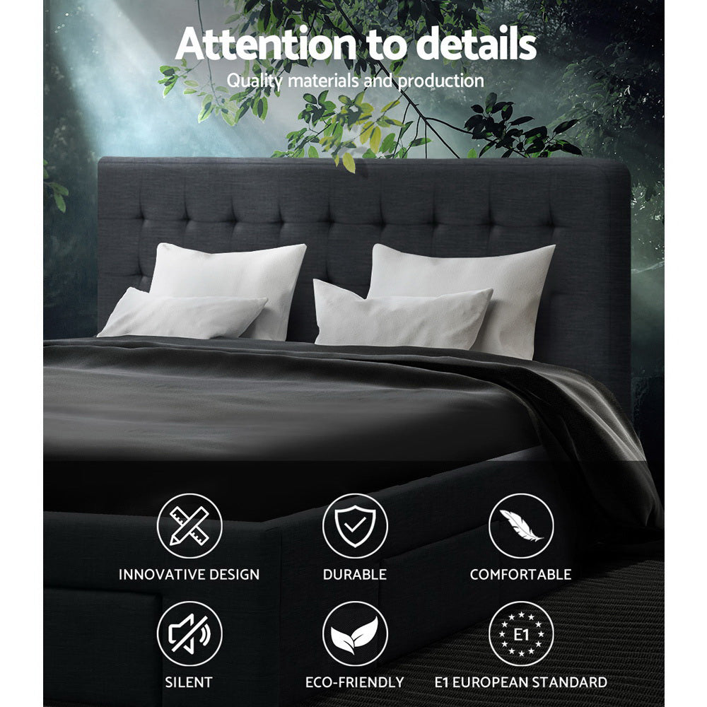 Artiss Bed Frame Queen Size with 4 Drawers Charcoal AVIO