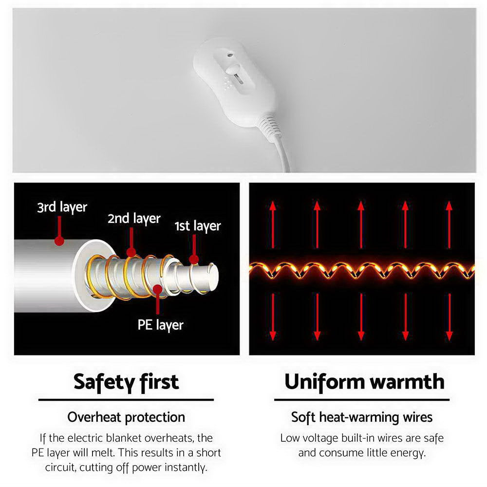 Giselle Bedding Queen Size Electric Blanket Polyester