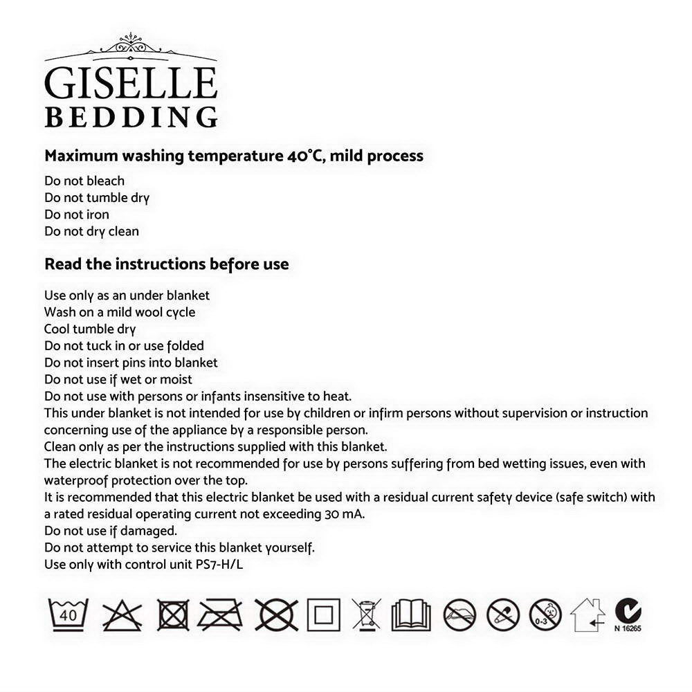 Giselle Bedding Queen Size Electric Blanket Polyester