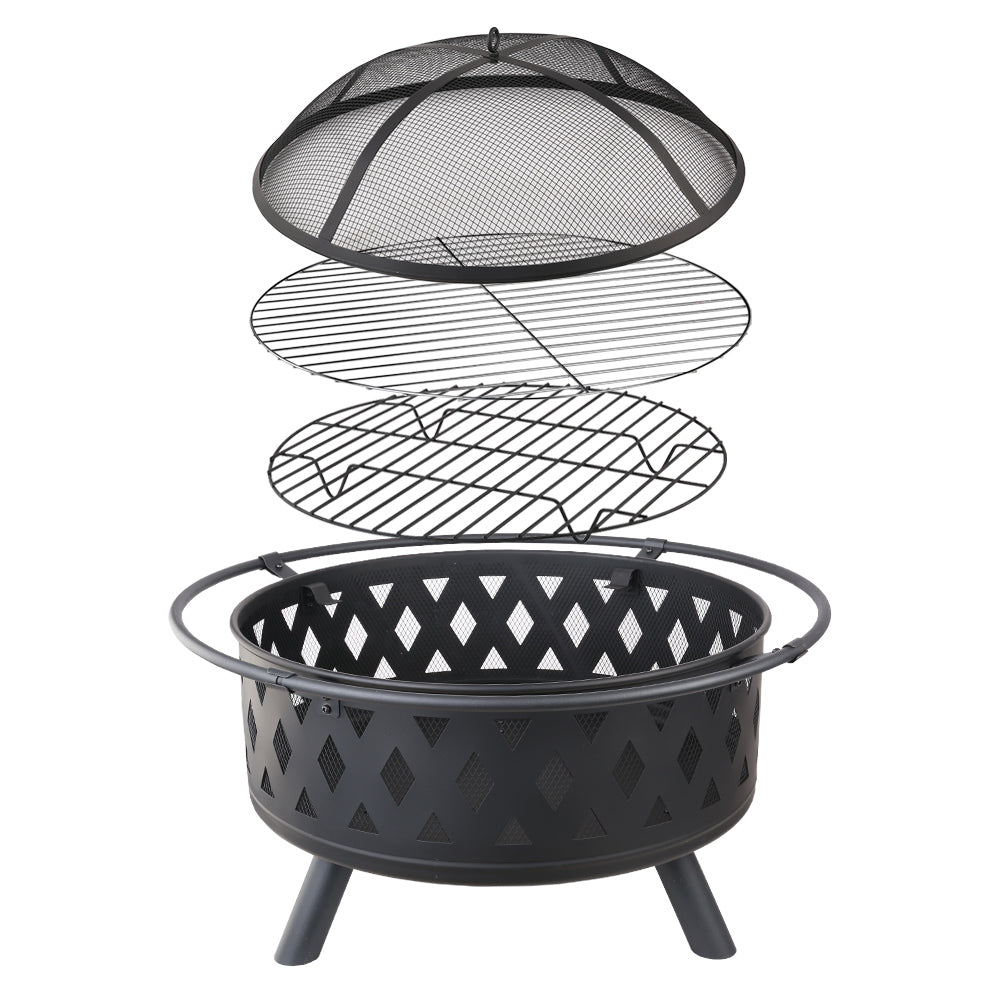 Grillz Fire Pit BBQ Grill 82cm