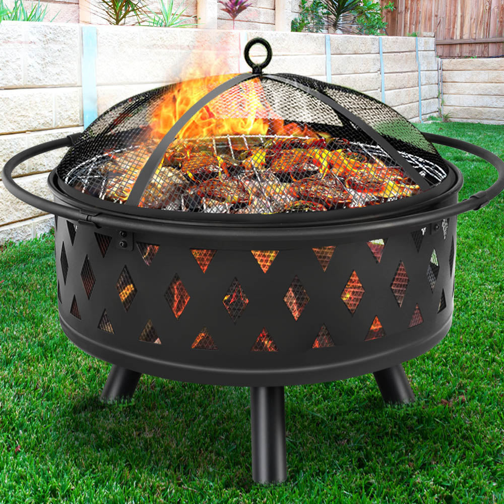 Grillz Fire Pit BBQ Grill 82cm