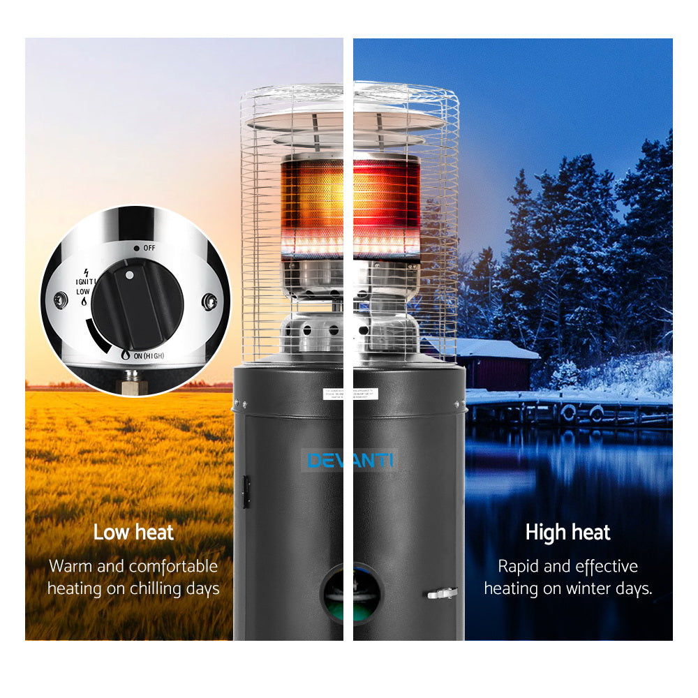 Devanti Outdoor Gas Patio Heater Black
