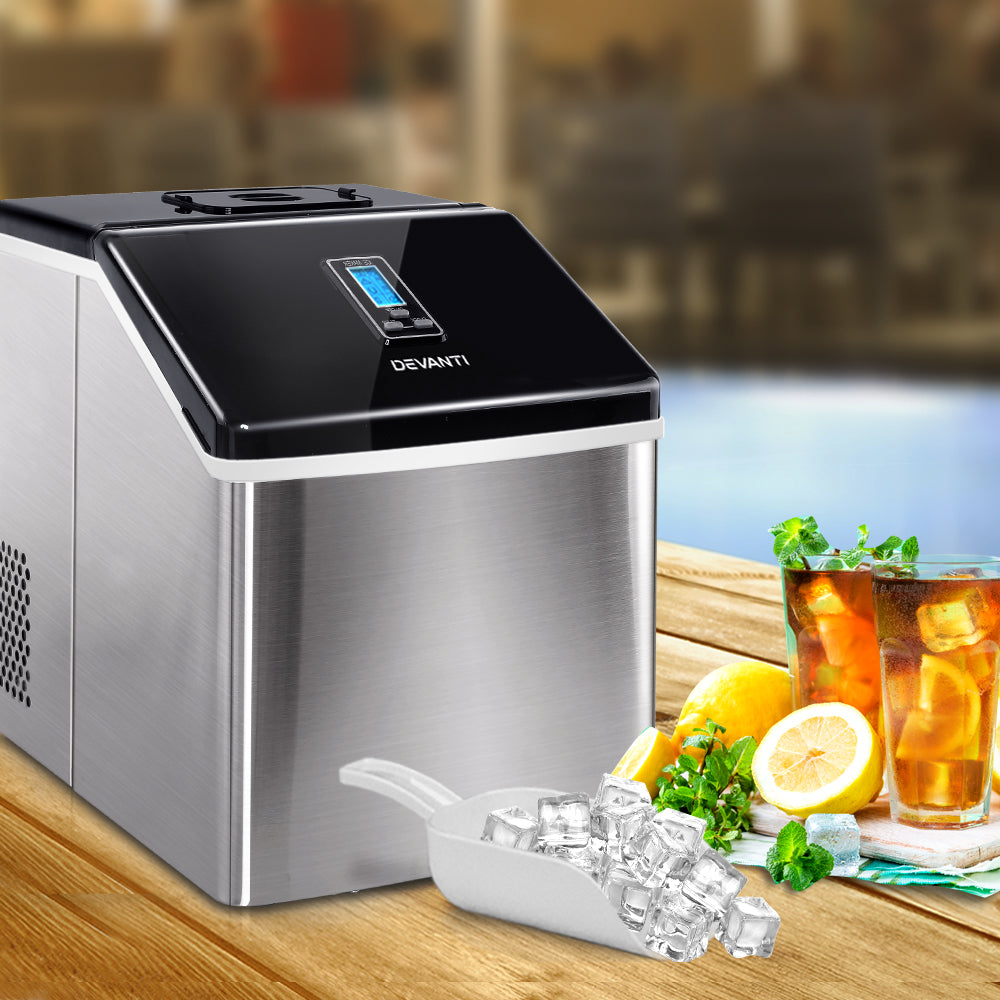 Devanti 18kg Ice Maker Machine Stainless Steel