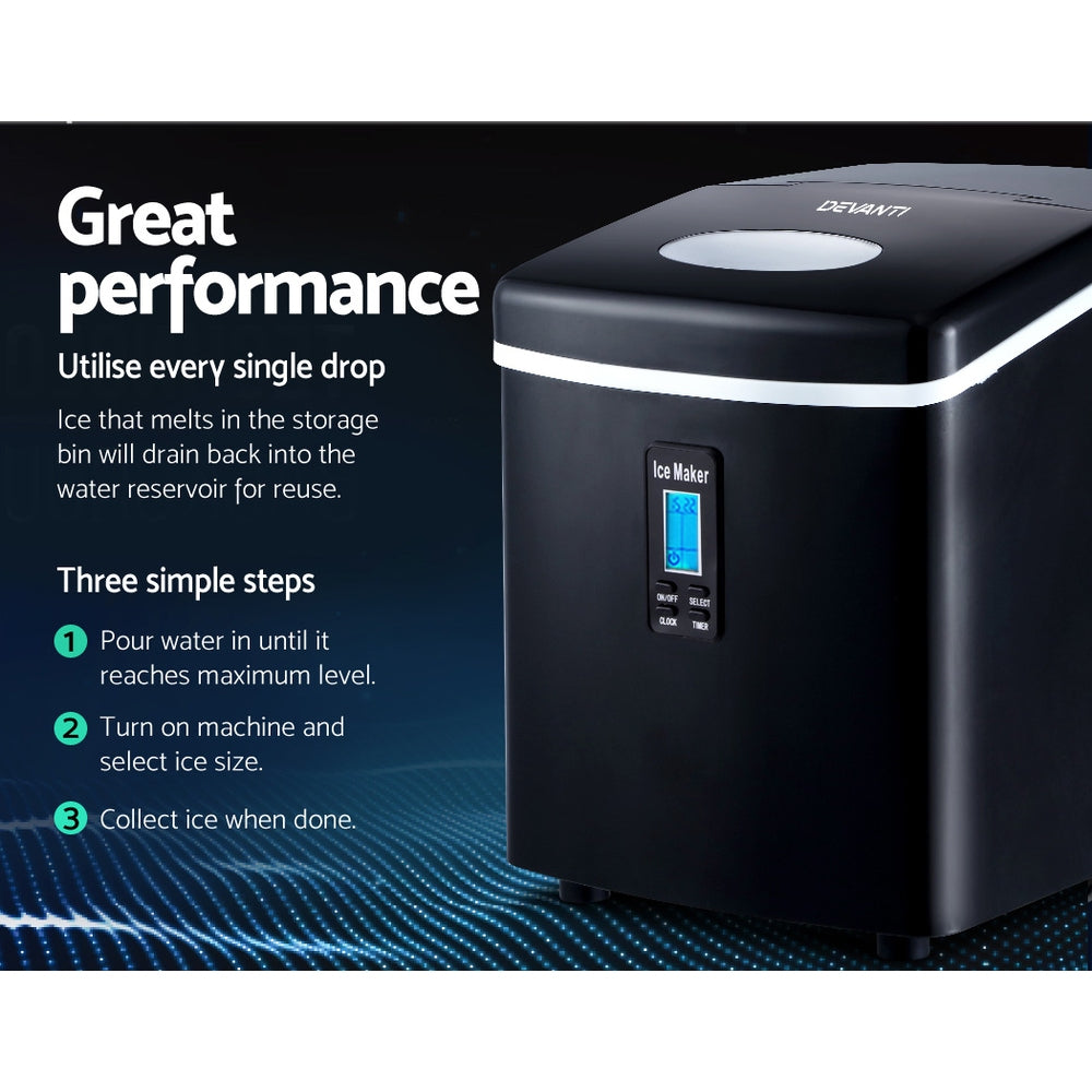 Devanti 15kg Ice Maker Machine Black