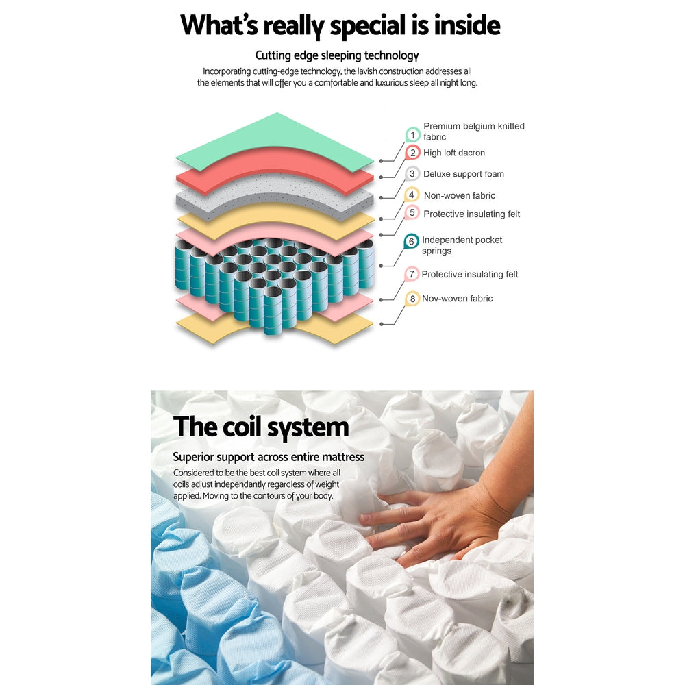 Giselle Bedding 21cm Mattress Tight Top Queen