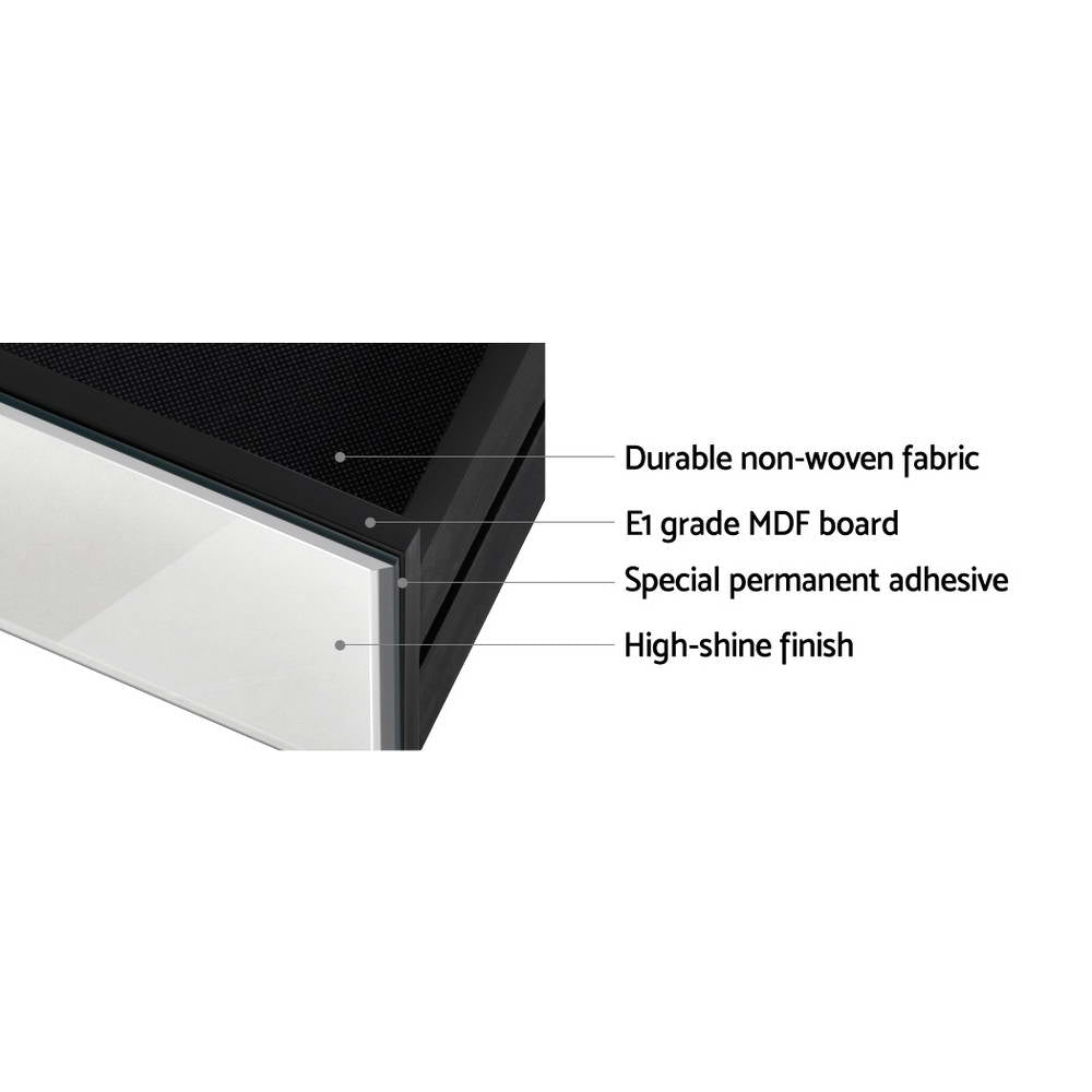 Artiss Bedside Table 3 Drawers Mirrored - PRESIA Silver