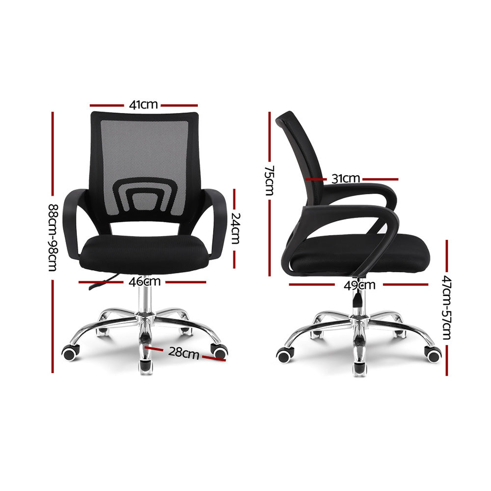 Artiss Mesh Office Chair Mid Back Black