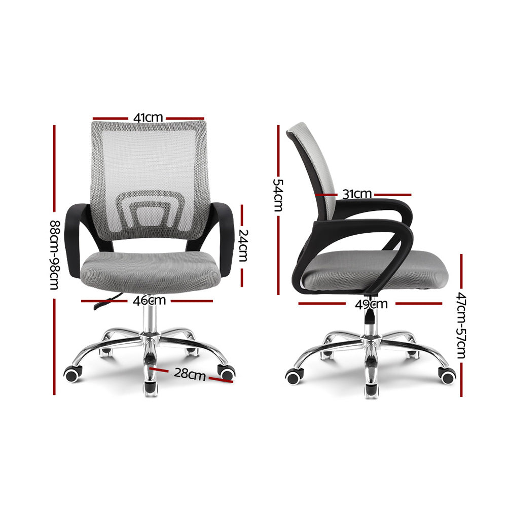 Artiss Mesh Office Chair Mid Back Grey