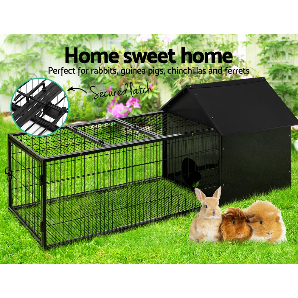 i.Pet Rabbit Cage Hutch 162x60cm Enclosure Metal