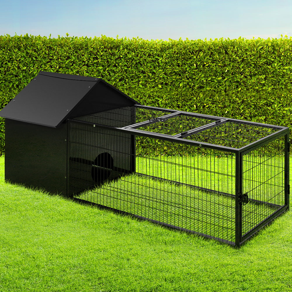 i.Pet Rabbit Cage Hutch 162x60cm Enclosure Metal