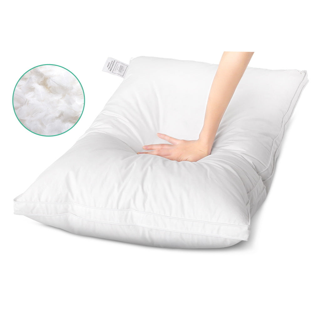 Giselle Bedding Duck Feather Down Pillow Luxury Twin Pack