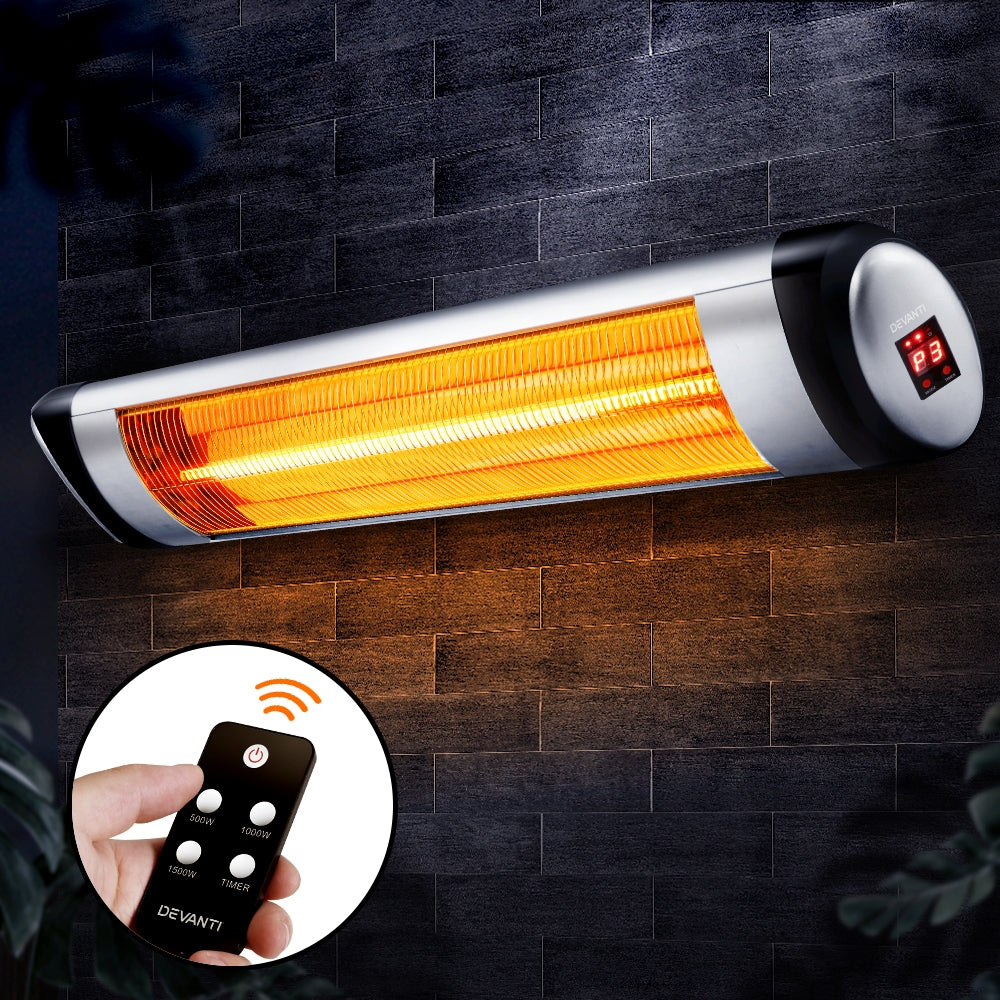 Devanti Electric Strip Heater Radiant Heaters 1500W