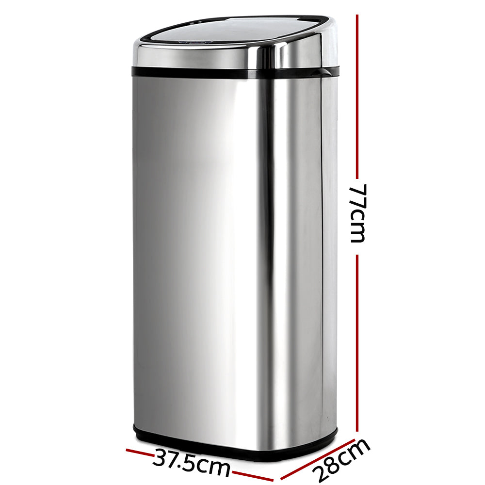 Devanti 68L Motion Sensor Bin Rubbish Automatic Silver