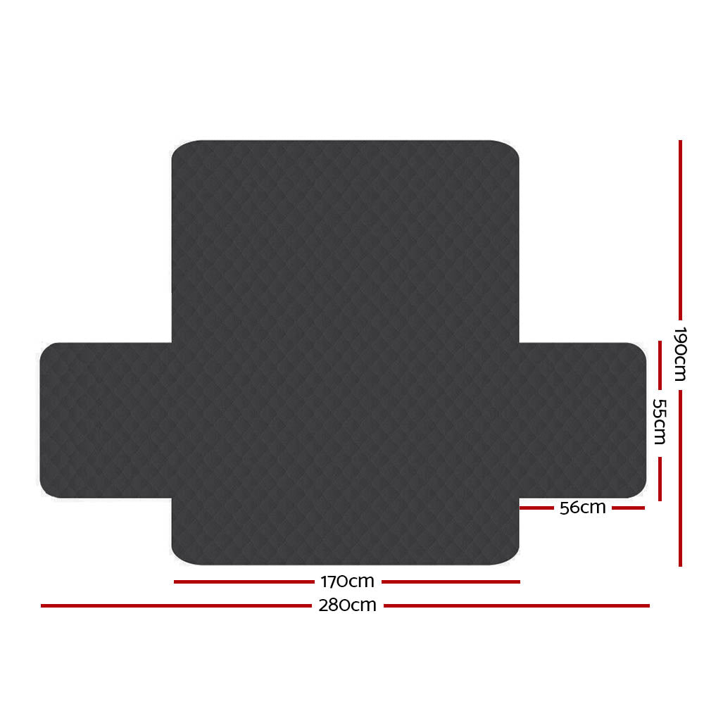 Artiss Sofa Cover Couch Covers 3 Seater Quilted Dark Grey