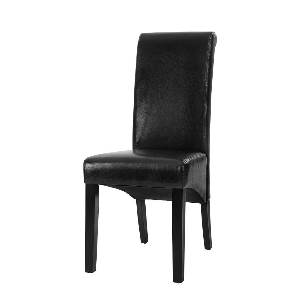 Artiss Dining Chairs Set of 2 Leather Parsons Chair Black