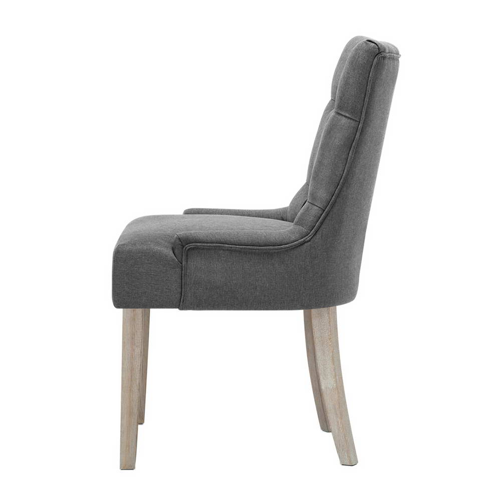 Artiss Dining Chairs Set of 2 Linen French Provincial Grey