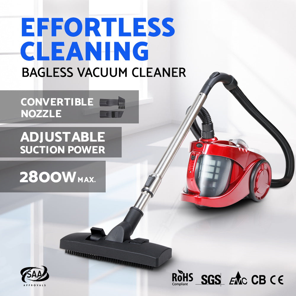 Devanti 2200W Bagless Vacuum Cleaner Red