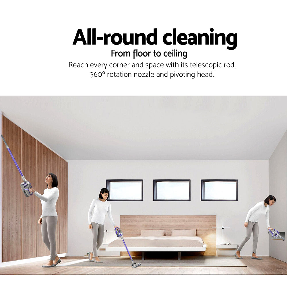 Devanti Stick Vacuum Cleaner Bagless Cordless 150W Purple