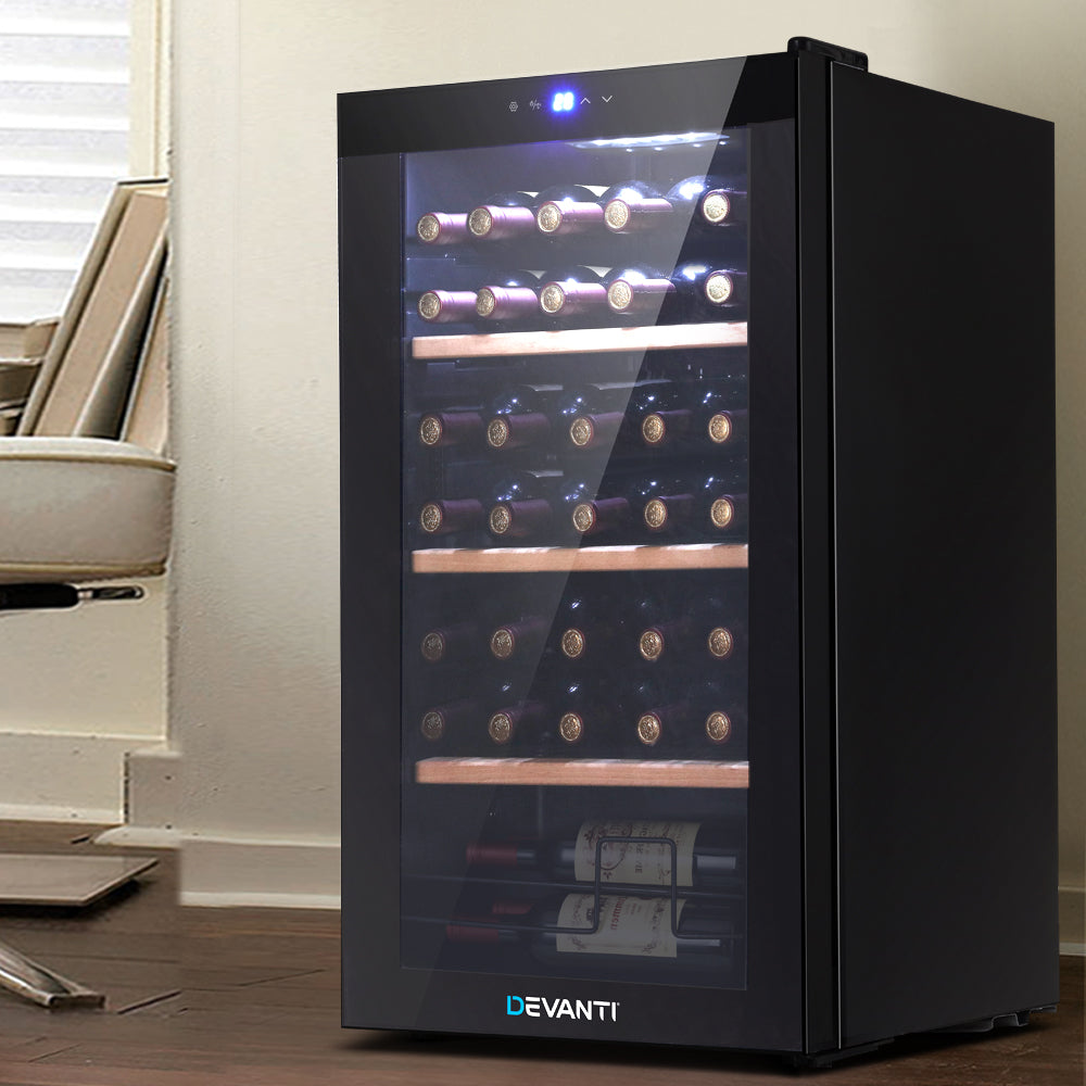 Devanti Wine Fridge Cooler 34 Bottles