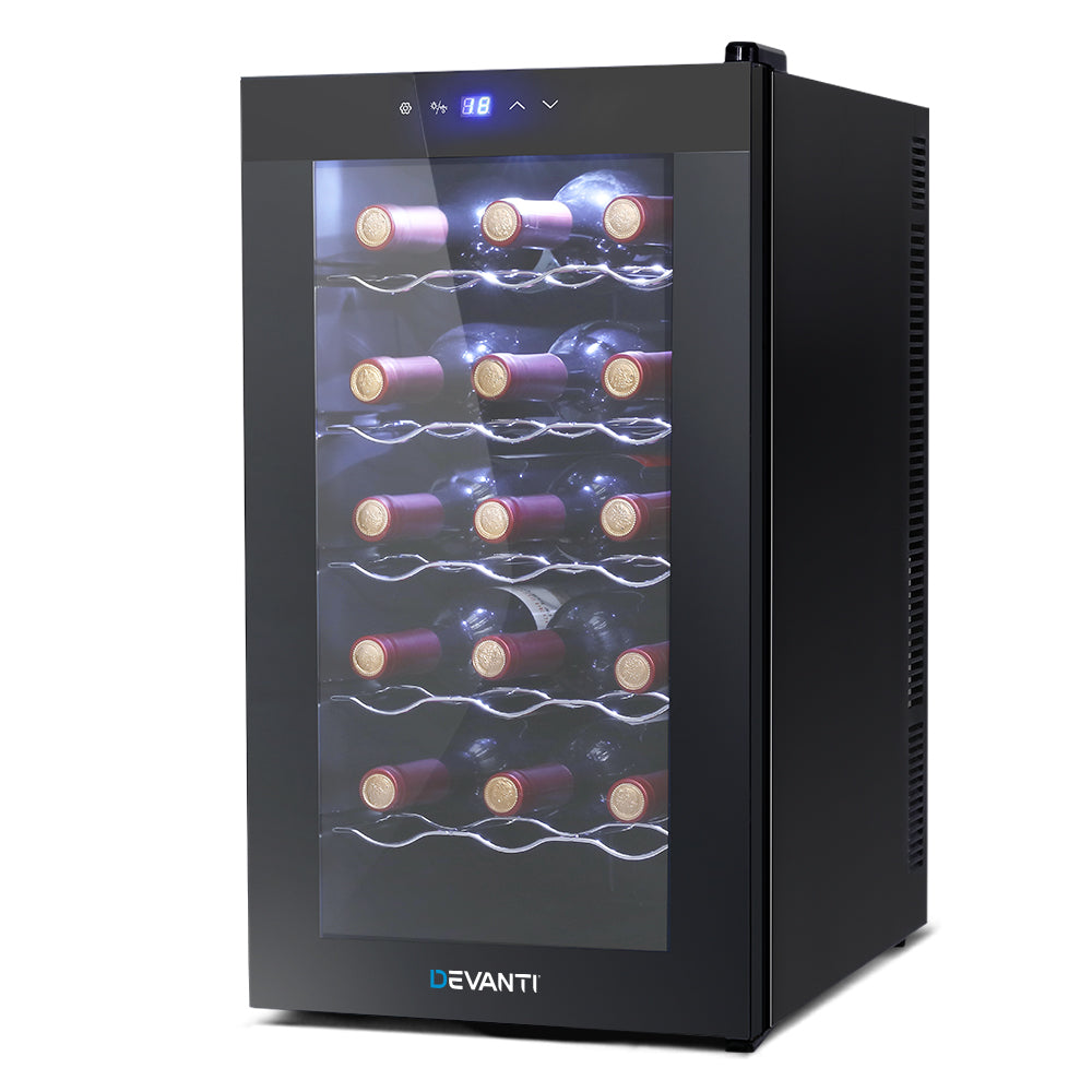 Devanti Wine Fridge Cooler 18 Bottles