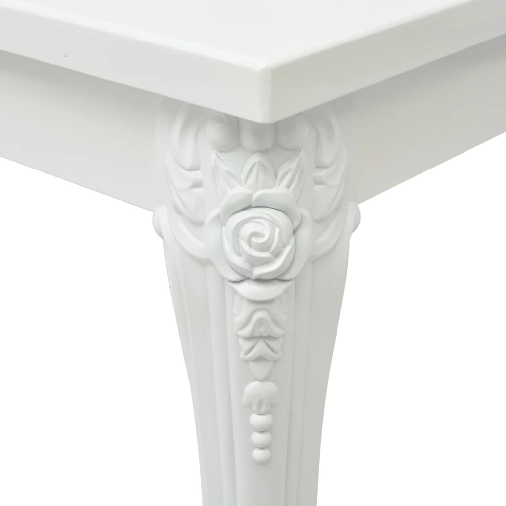 Dining Table 116x66x76 Cm High Gloss White - View 4