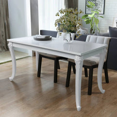 Dining Table 116x66x76 Cm High Gloss White