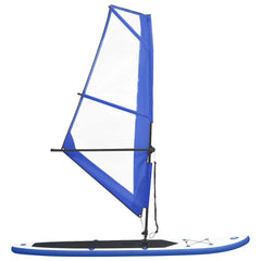 Inflatable Stand Up Paddleboard With Sail Set Blue And White - View 2
