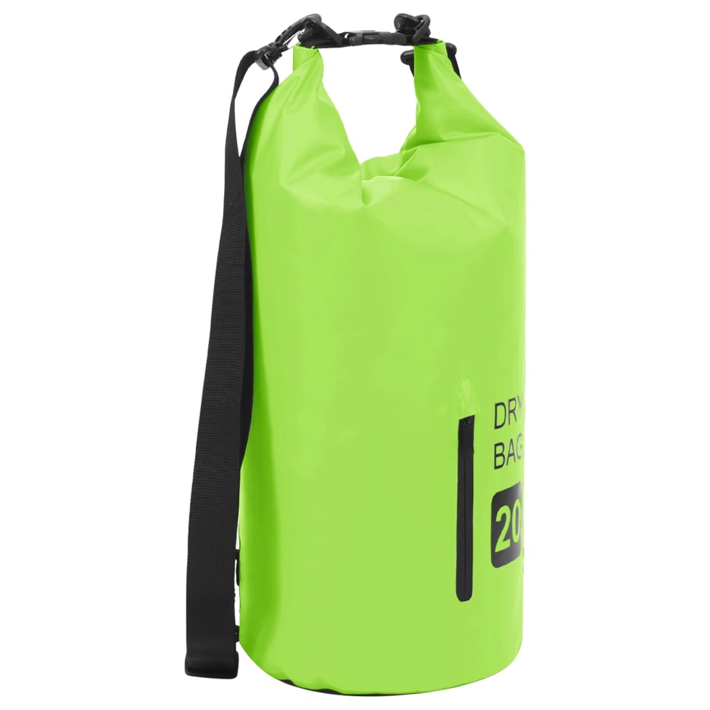Dry Bag With Zipper Green 20 L Pvc