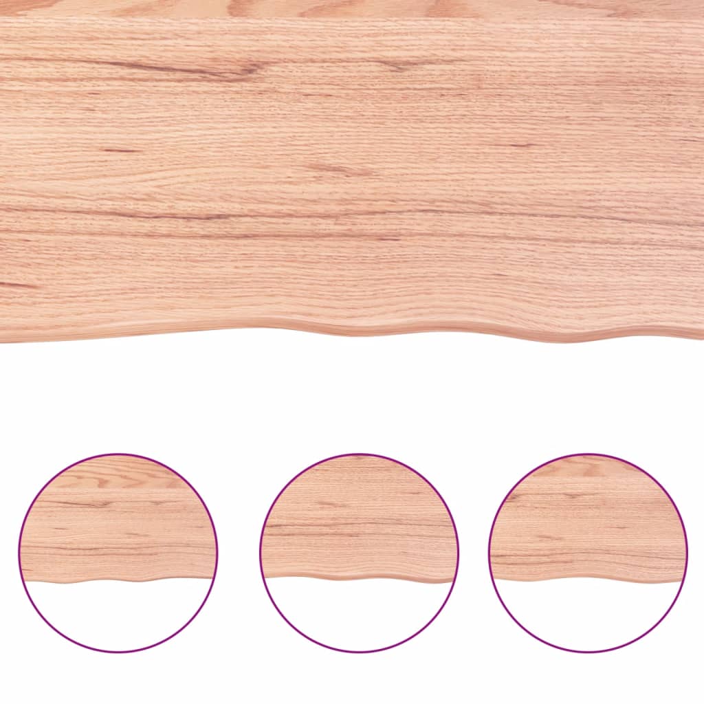 Bathroom Countertop Light Brown 180x60x6 Cm Treated Solid Wood - View 5