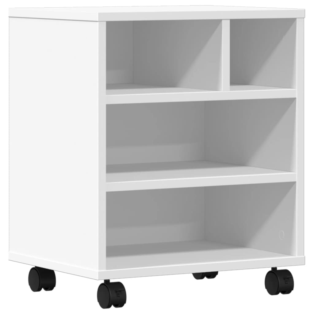 Printer Stand With Wheels White 41x32x48 Cm - View 2