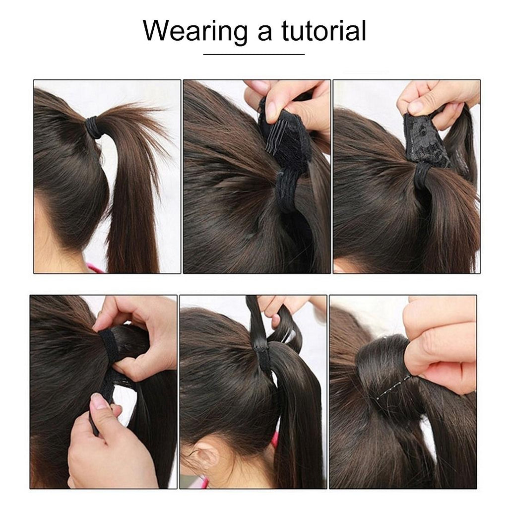 Long Straight Invisible Bandage Ponytail Wig - 613H12 Colour-1915198028860493826