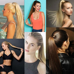 Long Straight Invisible Bandage Ponytail Wig - 613H12 Colour-1915198028860493827