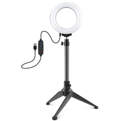Usb 3 Modes Dimmable Led Ring Light With Tripod Holder And Cold Shoe Ball Head - 4.7 Inch Diameter-1915198024741687297