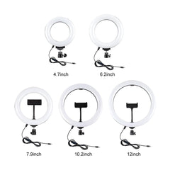 Usb 3 Modes Dimmable Led Ring Light With Tripod Holder And Cold Shoe Ball Head - 4.7 Inch Diameter-1915198024741687305