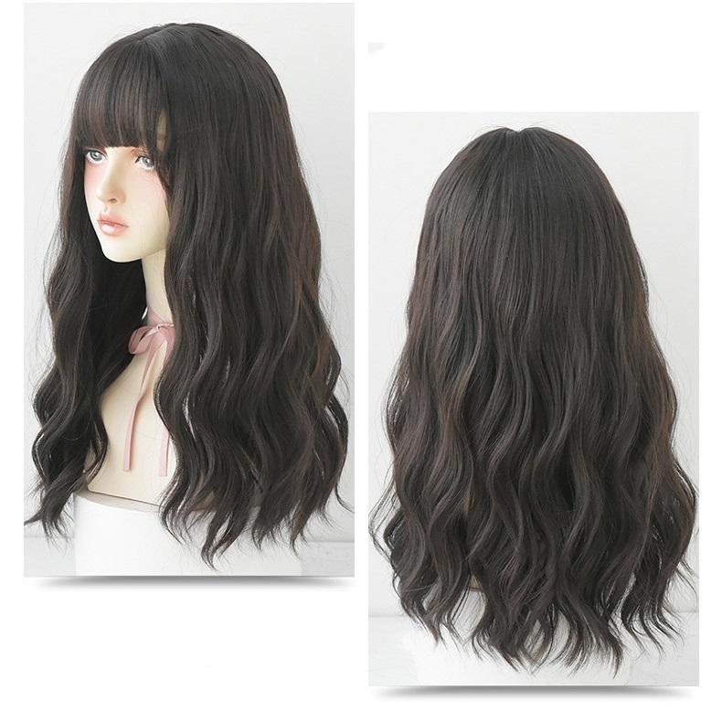Long Curly Dark Wig - Natural Look-1915197695480434695