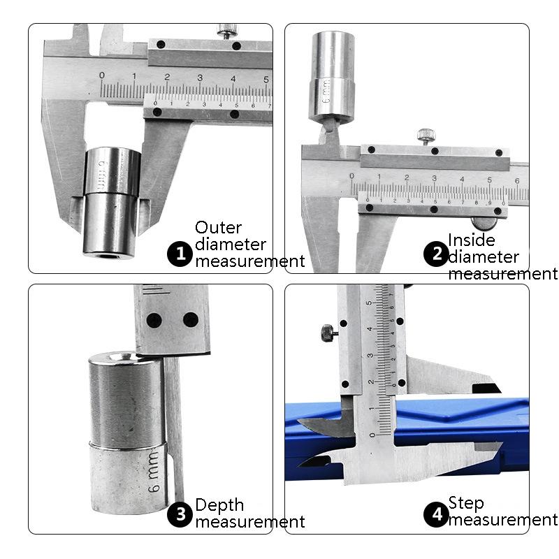 Precision Carbon Steel Vernier Caliper - 0-150Mm - 4-In-1 Measuring Tool-1915198336944705542