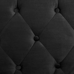 Sarantino Faux Velvet Tufted Sofa Bed Couch Futon - Black