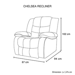Chelsea 1R Seater Finest Leatherette Recliner Feature Console LED Light Ultra Cushioned