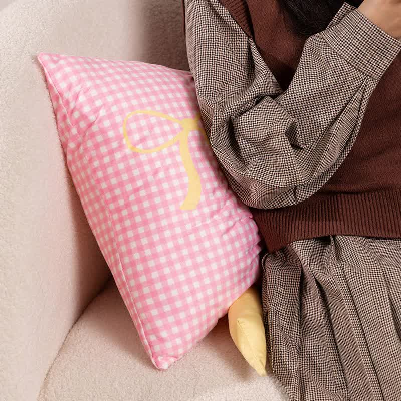 Blue Cute Butterfly Knot Pillow | Soft Bed & Seat Cushion, Decorative Throw Pillow for Home & Car 65x40cm