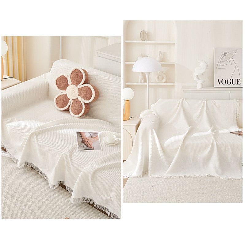 180*180CM Light Brown Premium Polyester Sofa Throw Blanket, 180x180 cm, Multi-Seasonal Use, Sofa Protector